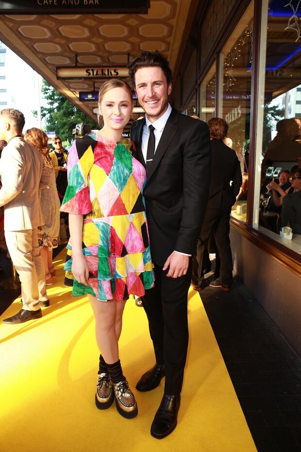 Ashleigh Cummings with boyfriend Aaron Jakubenko at the Pork Pie film premiere in January. Photo / Norrie Montgomery