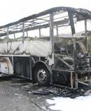 The gutted skeleton of the bus. Photo / Tom Kitchen via ODT