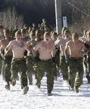 US Marines from Okinawa, Japan, run on the snow to attend a joint military winter exercise with South Korean marines in Pyeongchang, South Korea, last week. Photo / AP 