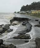 The Thames Coast Rd has been closed after copping some of the severe weather. Photo / Michael Shepherd-Finch