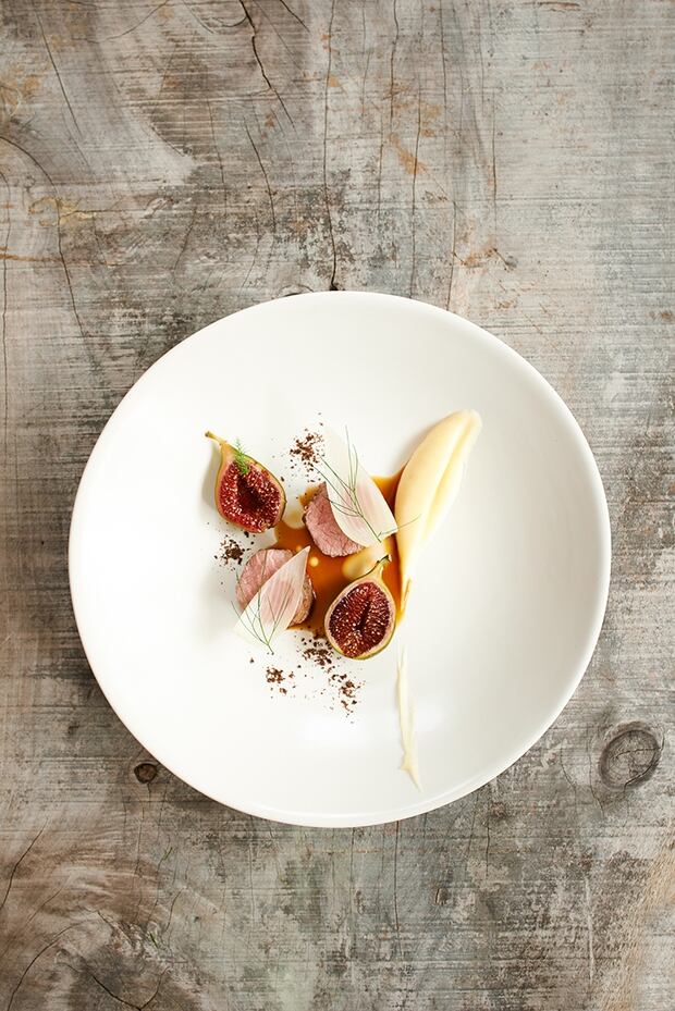 Boneless organic lamb, roasted figs, parsnip, fennel and black olives at The French Cafe. Photo/Emma Hayes