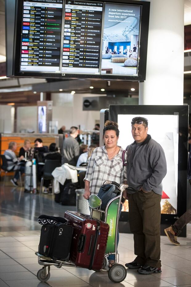 Ana Sila, left, and Benjamin Sila heading to Apia, Samoa. Photo / Jason Oxenham