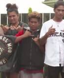 The gang family were forced to live in a tent with their baby. Photo / Al Jazeera 