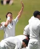 Trent Boult celebrates his 200th test wicket. Photosport