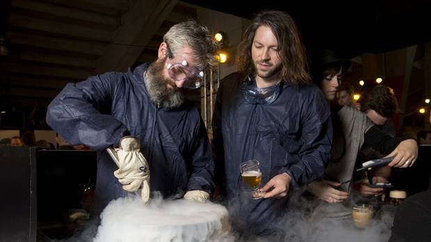 Garage Project brewer Pete Gillespie, left, and co-founder Jos Ruffell at Beervana. Photo/Mark Mitchell