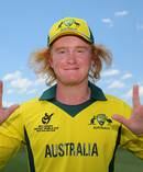 Lloyd Pope of Australia poses for a photo after taking eight wickets against England. Photo / Getty