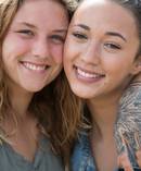 Madeline Anello-Kitzmiller, left, with her friend Kiri-Ann Hatfield say they were abused by several people at Rhythm & Vines. Photo / Brett Phibbs