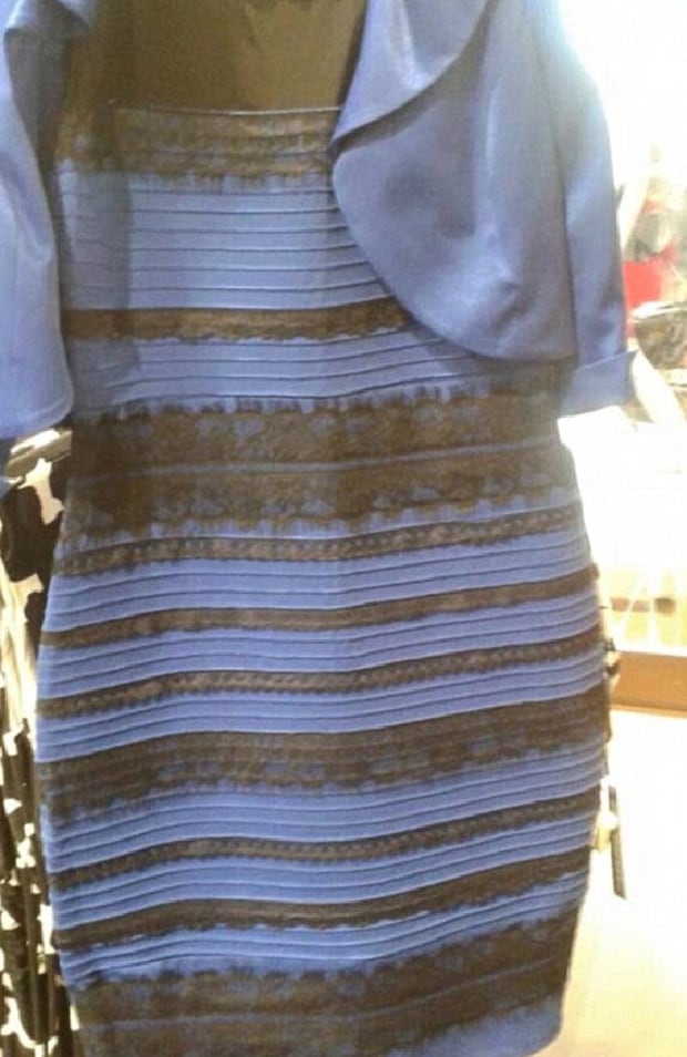 This dress caused a huge debate in February 2015 over whether or not it was blue and black, or white and gold. Photo / Twitter
