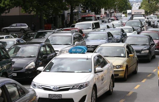 Labour is introducing a regional fuel tax to fund light rail in a bid to help solve Auckland's crippling congestion problem. Photo/Doug Sherring