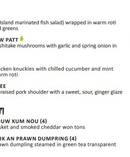 A section from the menu of Bamboozle. Photo / Bamboozle 
