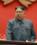 North Korean leader Kim Jong Un speaks during a conference of cell chairpersons of the ruling party in Pyongyang. Photo / AP