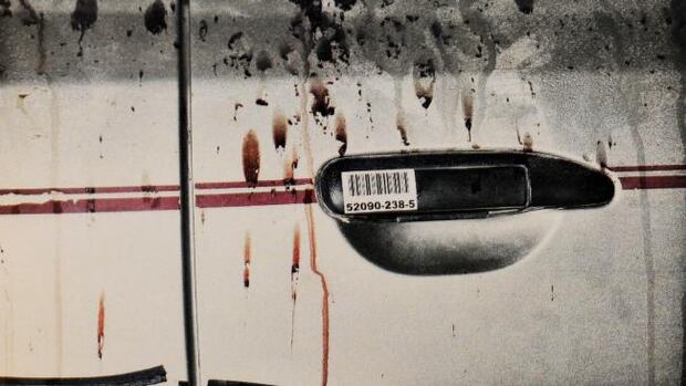 Blood spatter marks om the 4WD presented as evidence at Heinze's trial. Photo / News Corp Australia