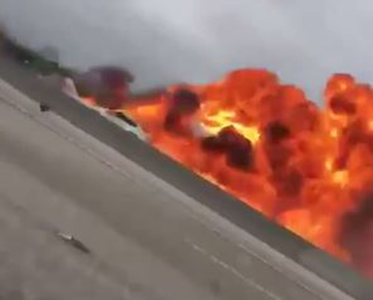 Watch: Plane crashes on busy freeway, erupts into ball of flames