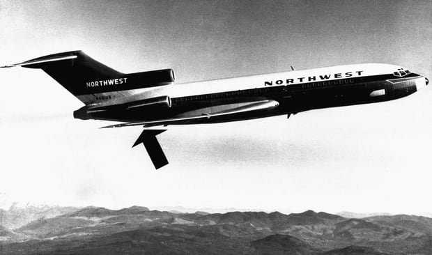 This is a Northwest Airlines Boeing 727 jetliner, of the type hijacked between Portland. Photo / AP