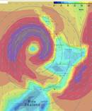The coming storm is expected to peak on Friday at 4am with winds of up to 120 km/h at its centre. Image / weatherwatch.co.nz
