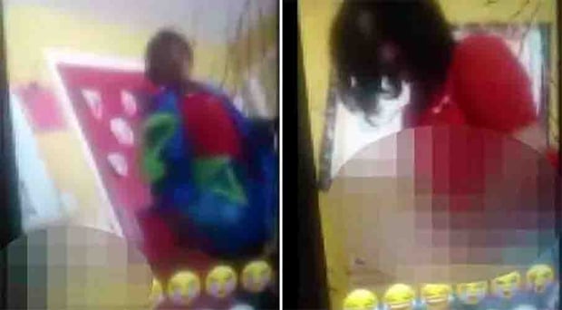 Two daycare workers were fired over this Snapchat footage which showed them playing with a sex toy at the SuperKids Daycare. Photo / 12News
