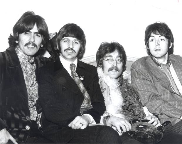 The musical group The Beatles. From left: George Harrison, Ringo Starr, John Lennon, Paul McCartney. NZH 7oct00 - NZH 26jan02 - BOP 19dec02 - BOP 13jan03 - HBT 5jun07 - ROT 22mar08 - ROT