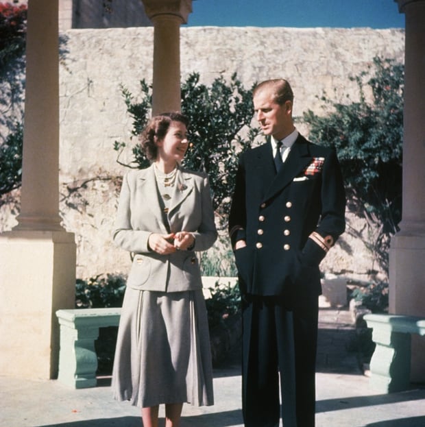 Princess Elizabeth and her husband Prince Philip, Duke of Edinburgh during their honeymoon in Malta, 1947. Photo / Getty Images