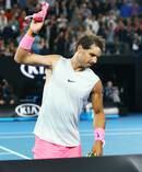 Rafael Nadal throws his headband in frustration after he pulled out of his quarter-final match. Photo / Getty 