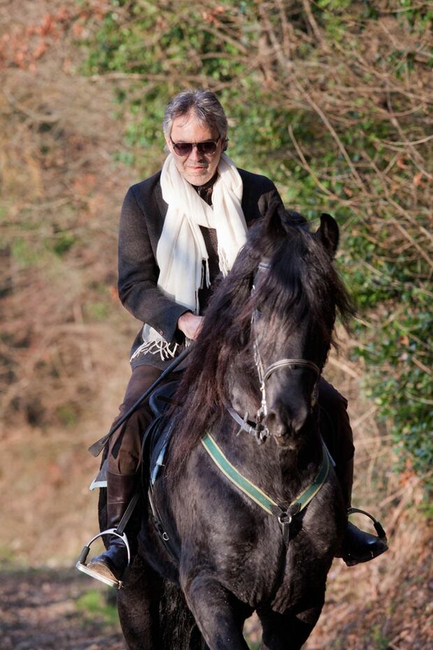 Italian singer Andrea Bocelli was airlifted to hospital after falling off a horse and hitting his head. Photo / Getty Images