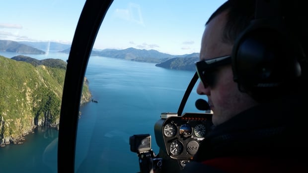 Townsend and his partner were flown by helicopter to the Marlborough Sounds to stay at the Bay of Many Coves resort. Photo / Supplied