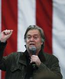 Former White House strategist Steve Bannon speaks in support of Roy Moore during a campaign rally early in December. Photo / AP