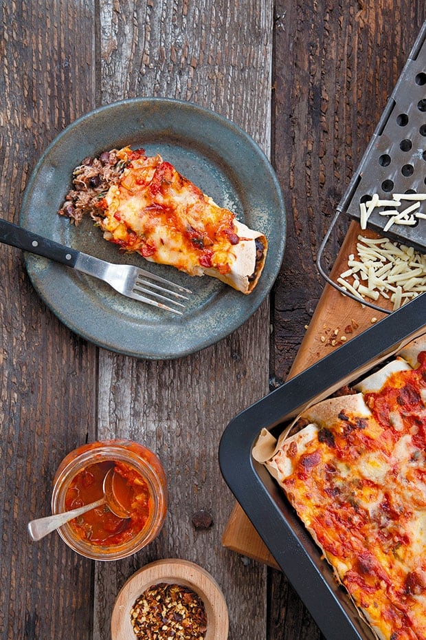 Pork and Black Bean Enchiladas. Photo / Annabel Langbein Media