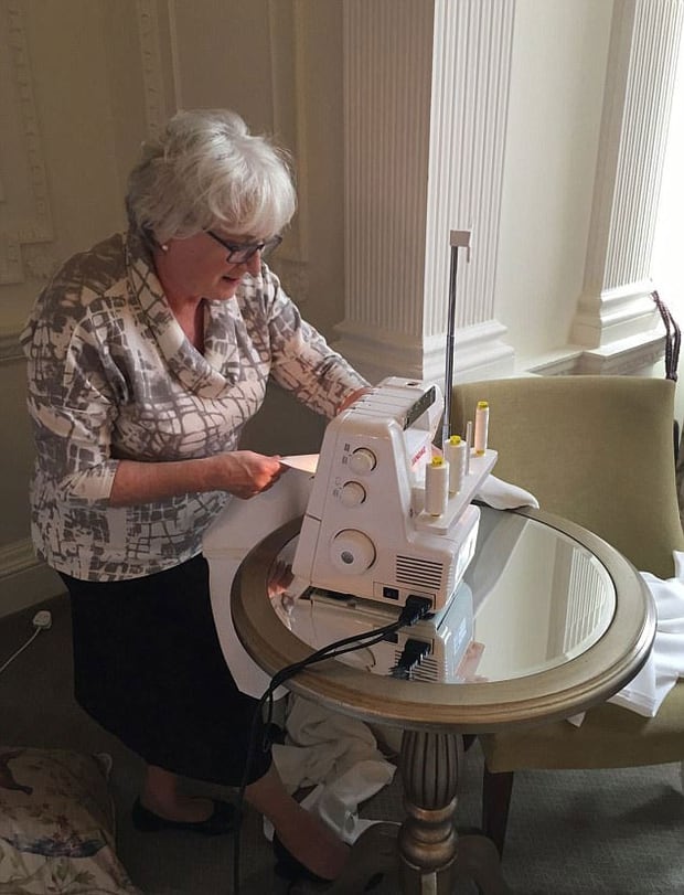 The Courtyard Bridal Boutique team worked quickly on the dress. Photo / Nathalie Lout