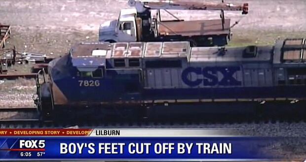 The suit says CSX is responsible, in part because it failed to put up signs and fences to keep people out. Photo / Fox 5 Atlanta