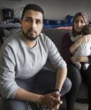 Ahmed Alkazaz with his wife Nagham Eldemiri and 2-month-old Adam. Photo / Brett Phibbs