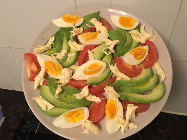 Kourt's salad could have done with some variation in textures. 