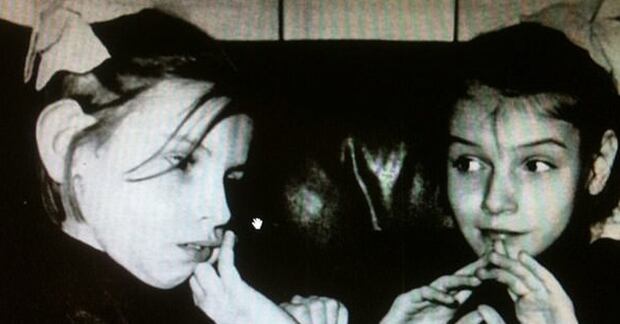 Soft-hearted Dasha (on the left) and domineering Masha aged 14.