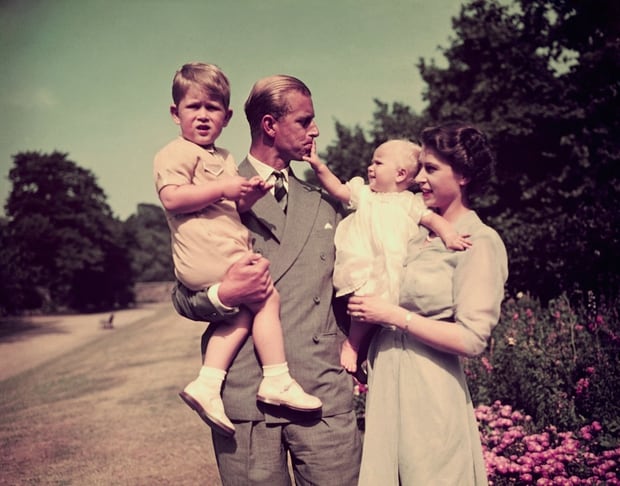 Prince Philip and the Queen with children Charles and Anne. Photo / Getty Images