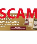 The latest Whittaker's scam emulated the style and design of the brand's marketing material. Photo/Facebook. 