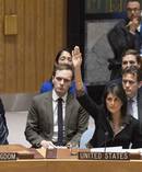 US Ambassador to the United Nations, Nikki Haley, right, votes against a resolution rejecting the US' stance on Jerusalem's status as Israel's capital. Photo / AP 
