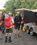Volunteer searchers return to a Search and Rescue base a few hundred metres from where the missing tourist was last seen. PHOTO / PETER DE GRAAF 