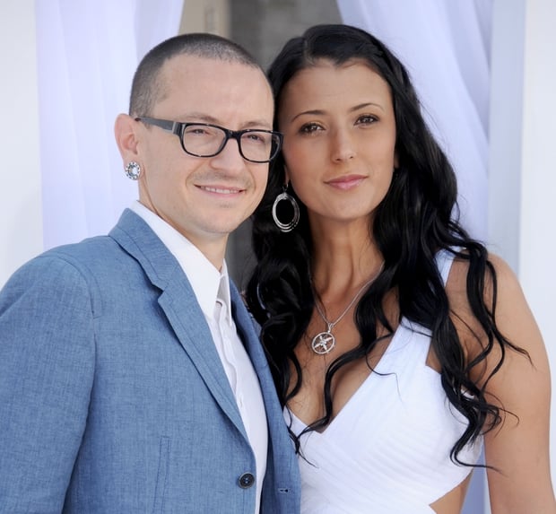 Chester Bennington and his second wife, Talinda, in 2012. Photo / Getty Images