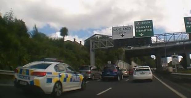 One Auckland driver's dash to escape traffic congestion has ended in a dose of instant karma. Photo / Supplied