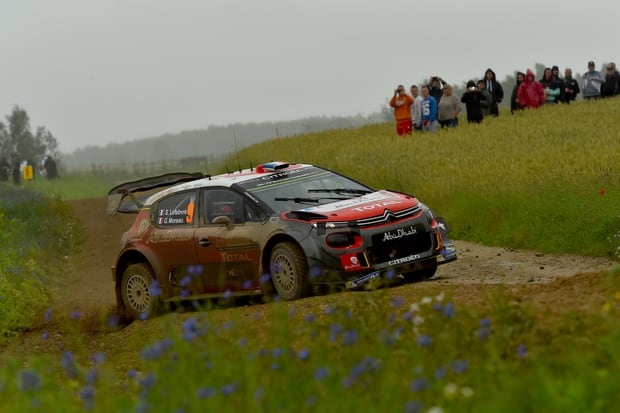 Stephane Lefebvre in action during Rally Poland. Photo / Getty Images