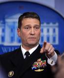 White House physician Dr. Ronny Jackson speaks to reporters during the daily press briefing in the Brady press briefing room at the White House, in Washington. Photo / AP