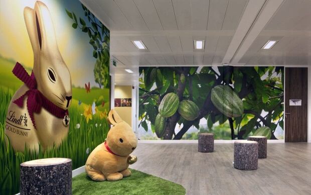 Lindt's golden bunny adorns the walls of its head office. Photo / Lindt & Sprungli