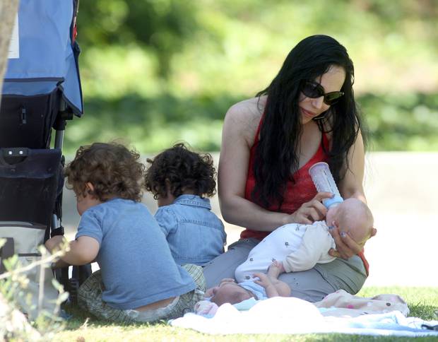 Nadya Suleman at a local park in 2009 in Los Angeles. Photo / Getty Images