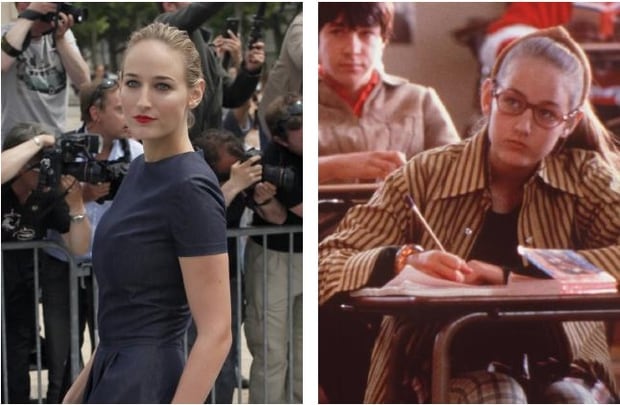 Sobieski in 2014 (left) and in Never Been Kissed, 1999 (right). Photo / AP