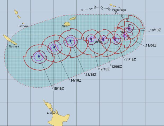 Tropical Cyclone Gita has been upgraded to a category 4 cyclone overnight. Image / Weatherwatch NZ