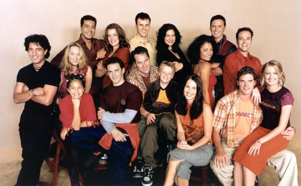 Sara Wiseman, Nicole Whippy and the cast of Jackson's Wharf. 