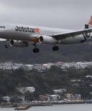 A Jetstar Airbus A320 landing at Wellington Airport. Photo / Mark Mitchell