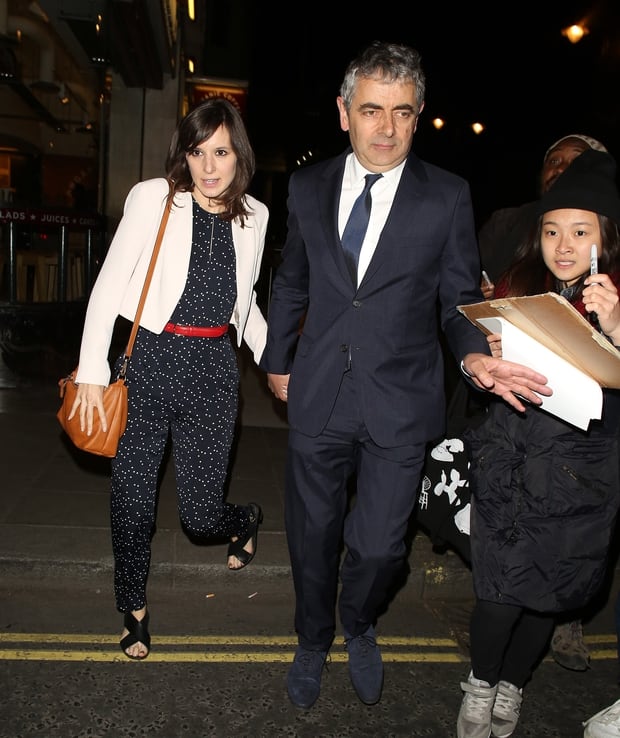 The Mr Bean star's partner Louise Ford, 33, is expecting their first child in the next few weeks. Photo / Getty Images