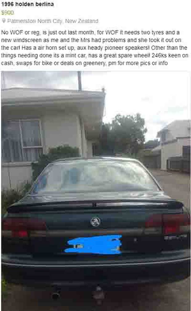 This man's 1996 Holden Berlina can be purchased in a number of ways including 