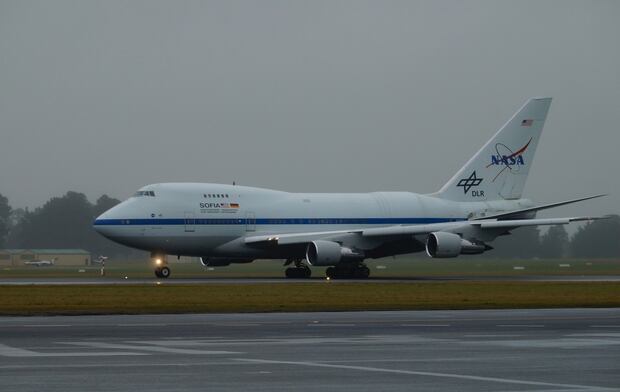 The Nasa Airborne Obervatory - SOFIA - landing in Christchurch.