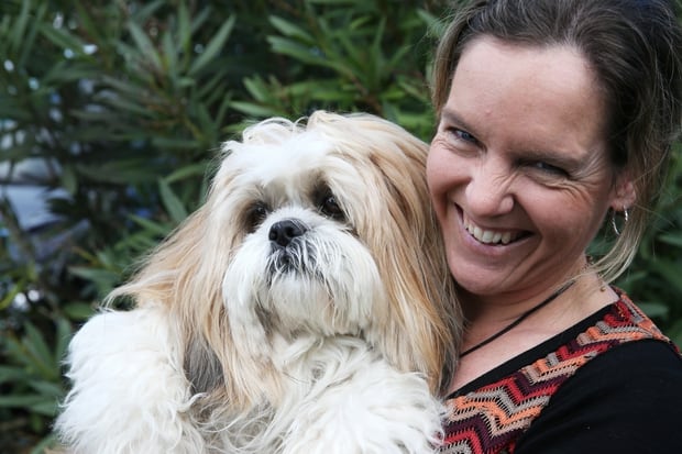 Floyd with his best friend, Sarah Hayton - or is she just his meal ticket? Photo / Doug Sherring